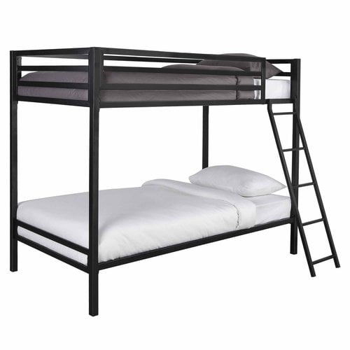 Mainstays Premium Twin over Twin Metal Bunk Bed, Black