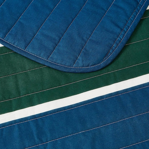 Knots Cove 3-Piece Navy Cotton Full/Queen Quilt Set