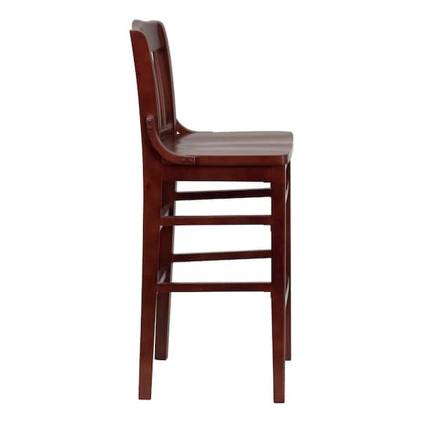 44 in. Mahogany Wood Bar Stool