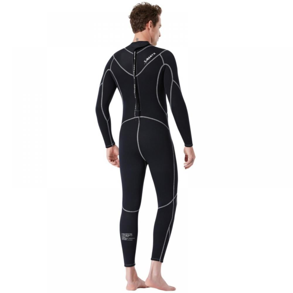 Greyghost 1Pc 3 mm Diving Suit Full-Body Men Neoprene Wetsuit Surfing Swimming Diving Suit Triathlon Wet Suit for Cold Water Scuba Snorkeling SpearBlack M