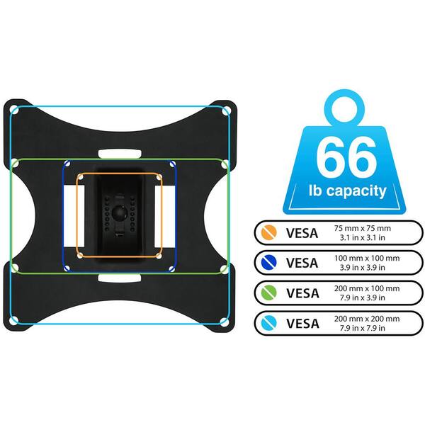 23 in. - 42 in. Full Motion TV Ceiling Mount with 20-Degree Tilt, 66 lbs. Load Capacity