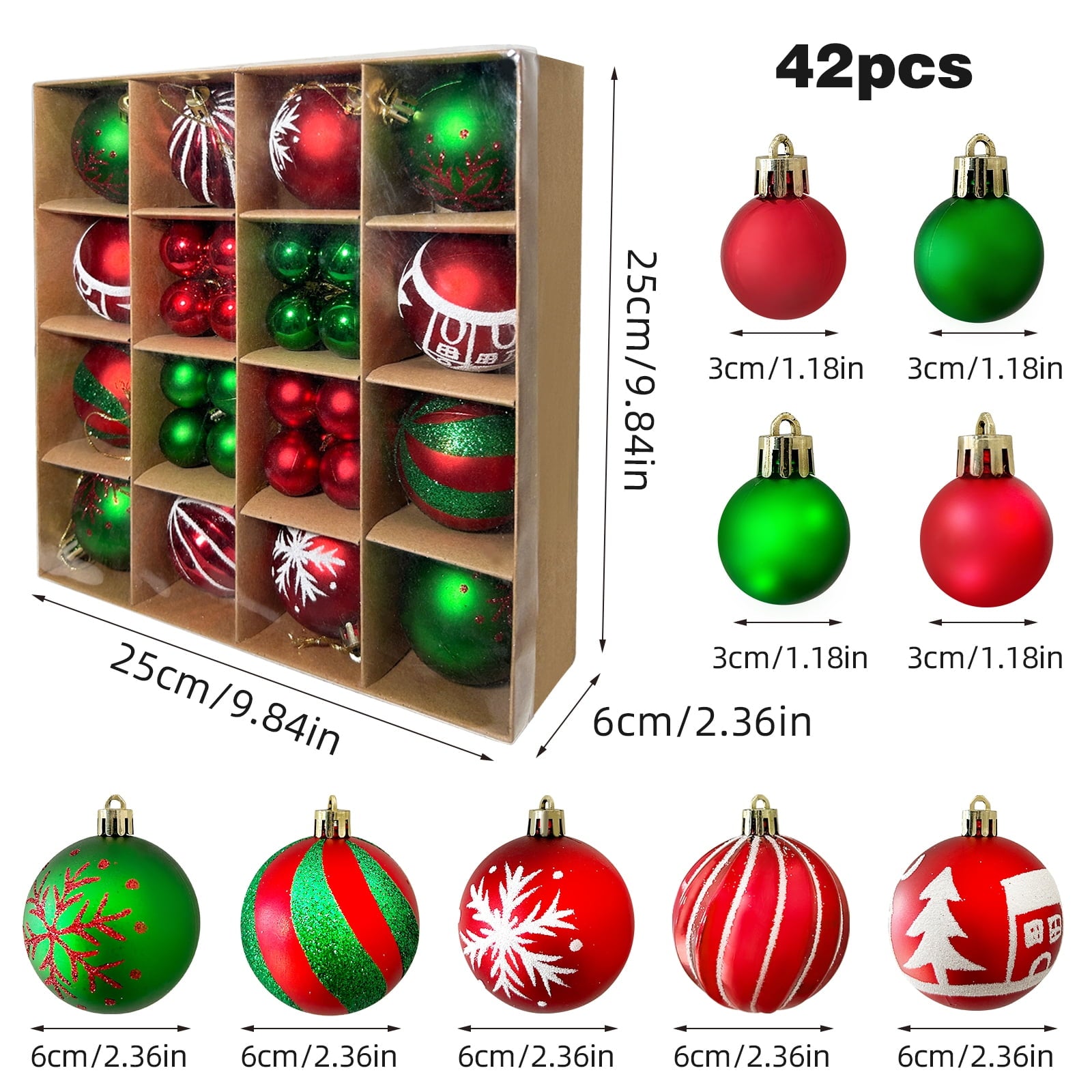 Christmas Ball Ornament Set, 42 Pieces Christmas Tree Ornaments For Christmas Tree Decoration Multicolor Shatterproof Christmas Balls For Holiday Party Wreath Garland Home Interior Decoration Gifts
