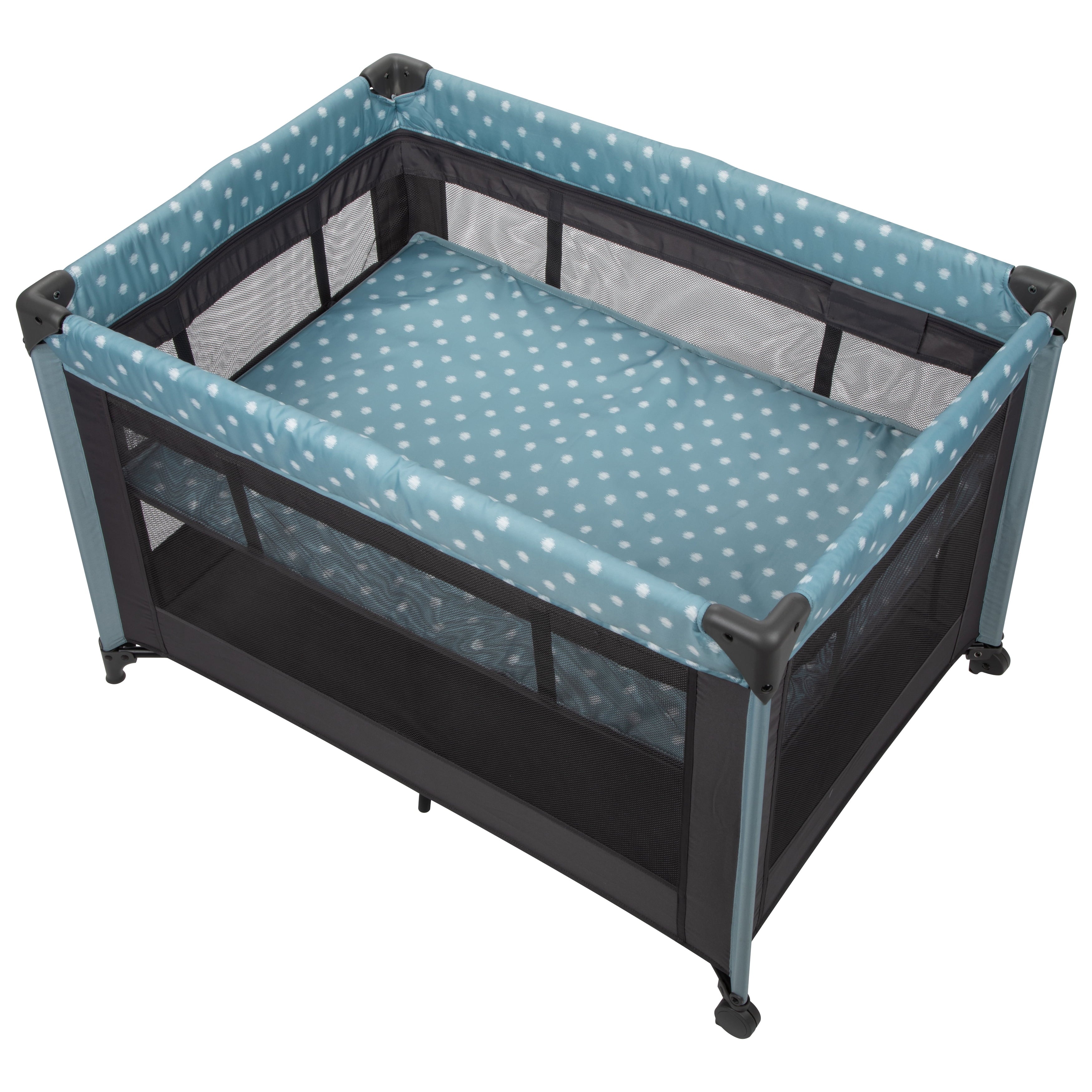Babideal Dottie Play Yard with Bassinet, Blue Dot