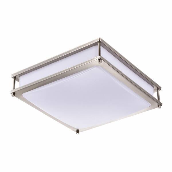 15.75 in. Brushed Nickel Dimmable 23-Watt Selectable LED Flush Mount Ceiling Light 3000K 4000K 5000K