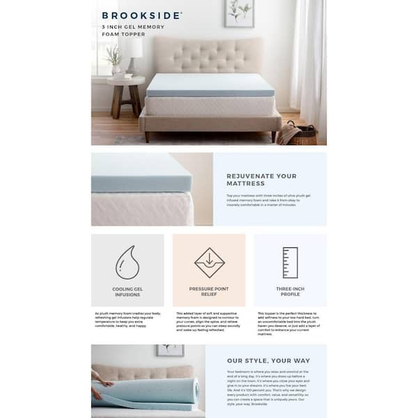 3 in. King Gel Memory Foam Mattress Topper