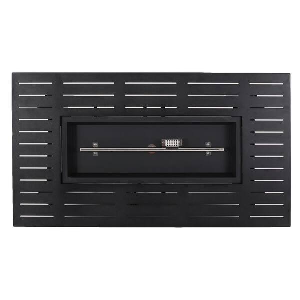 Haraldson Black Rectangular Metal Fire Pit