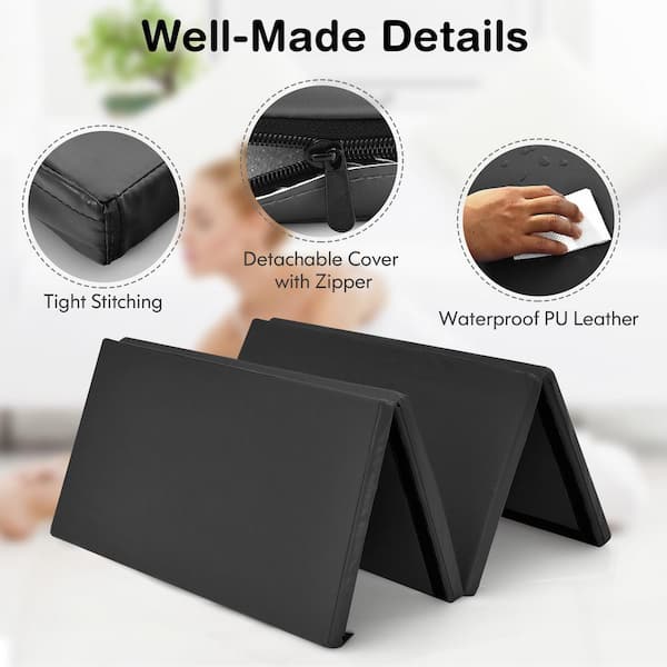 Black 48 in. x 96 in. x 2'' Gymnastics Mat Thick Folding Panel Aerobics Exercise Gym Fitness (32 sq.ft.)