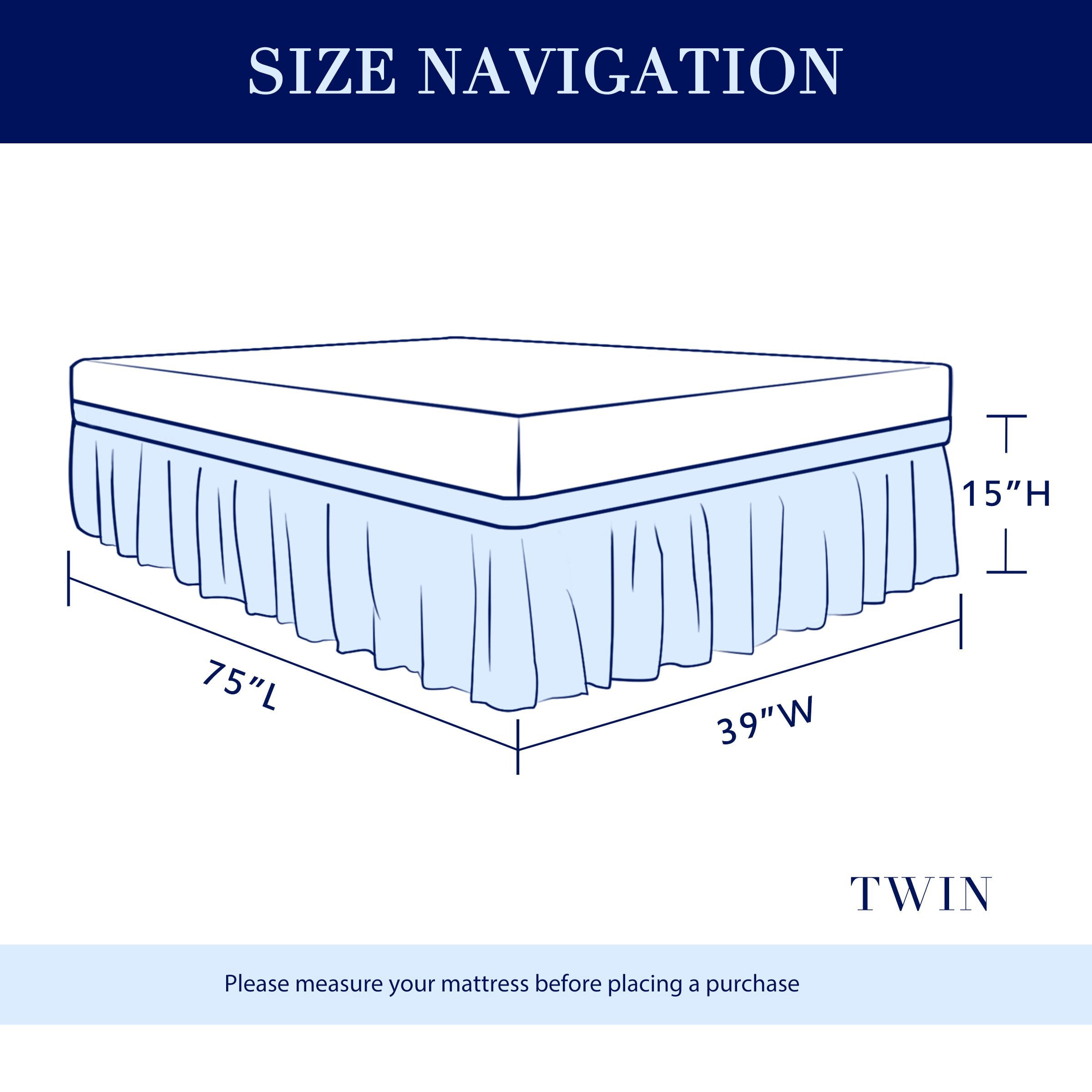 Subrtex Elastic Wrap Around Bed Skirt Dust Ruffle Smooth Soft Bed Frame Cover 15-inch Drop (Twin, Light Gray)