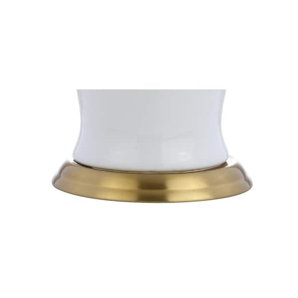 Julian 29 in. White/Gold Ceramic Table Lamp