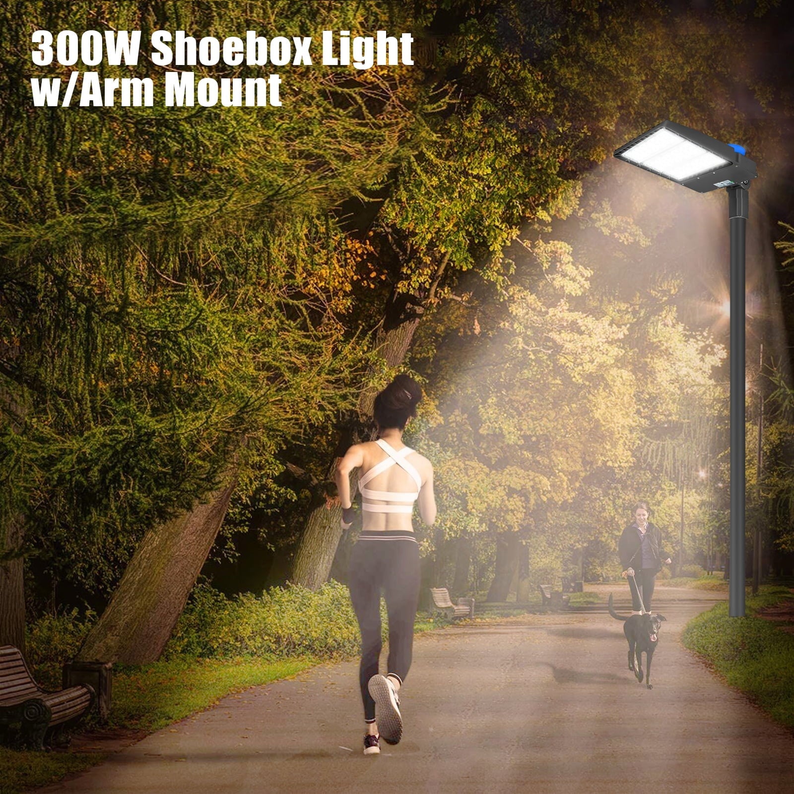 300 Watt LED Parking Lot Light with Photocell Dusk to Dawn 5500K White,39000lm,150 Degree Beam Angle