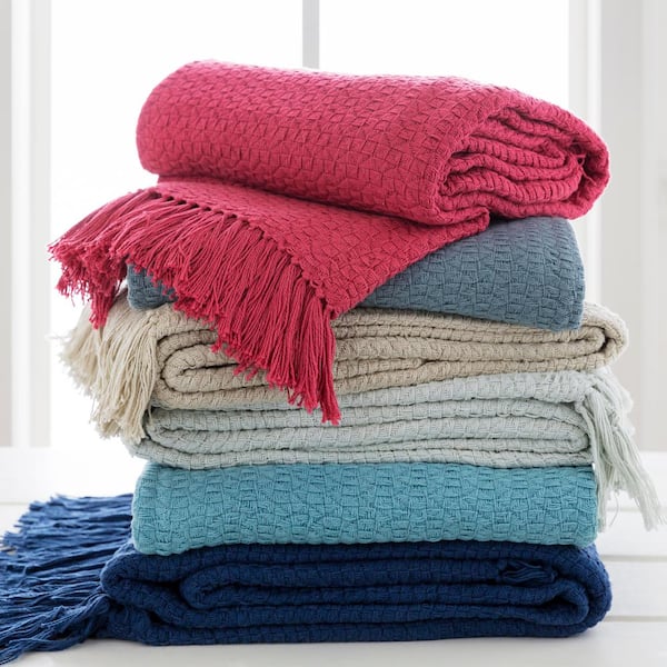 Sandford Navy Throw Blanket