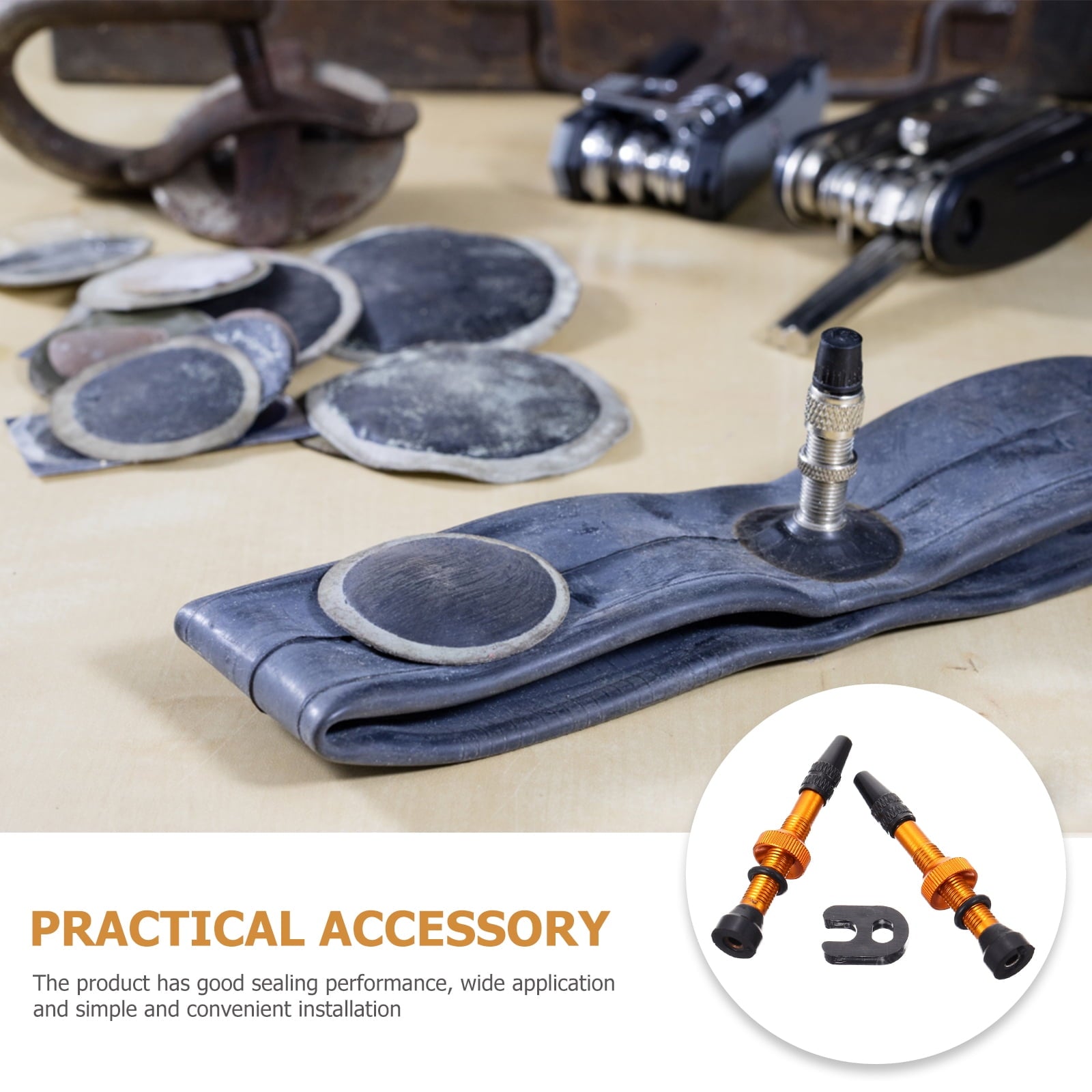 1 Pair Bike Tire Valves Stems Metal Tubeless Valves Stems Bike Tire Valves Stems