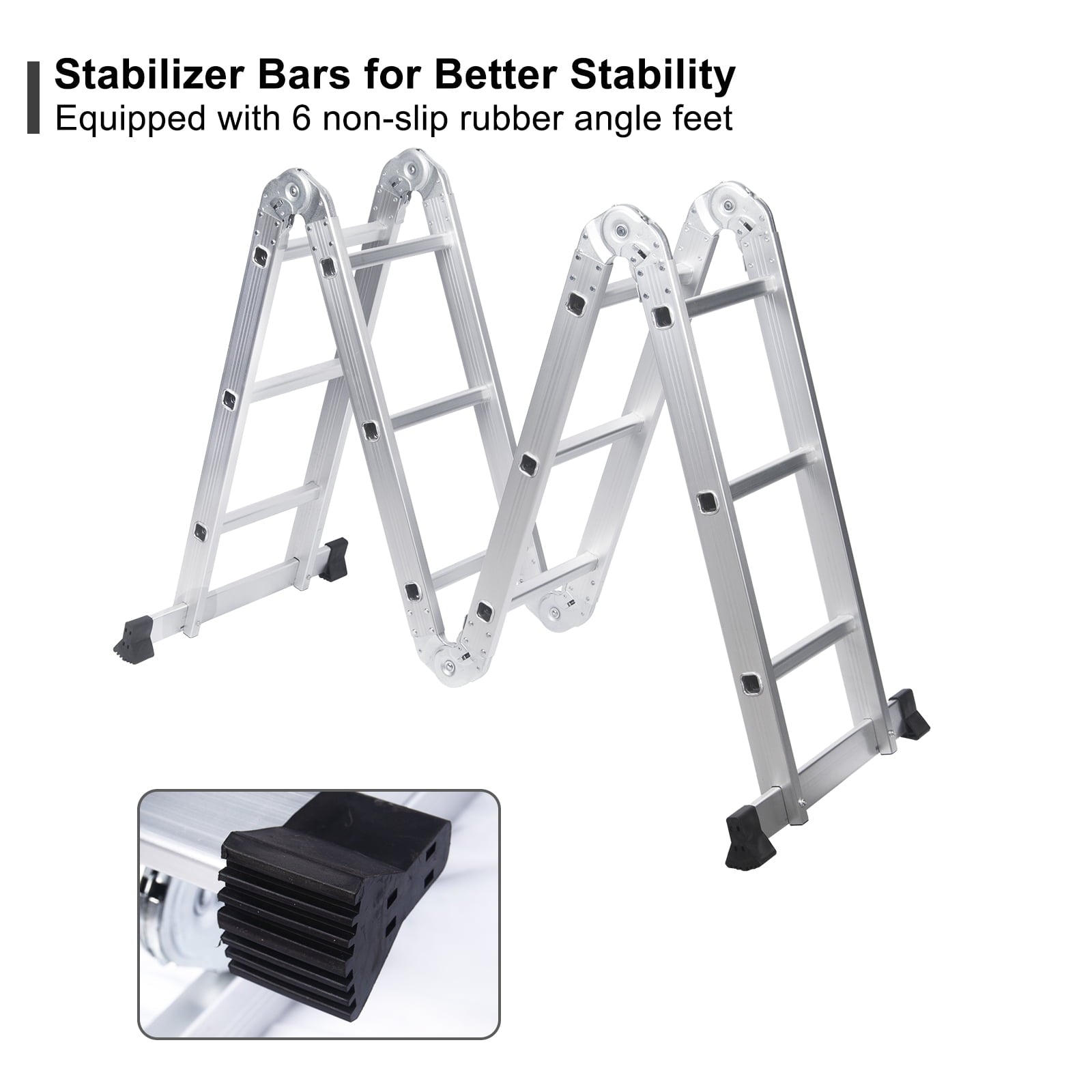 Comie 330lb 12.5ft Multi Purpose Aluminum Folding Step Ladder