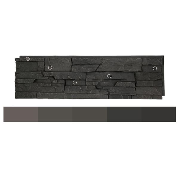 Stacked Stone Iron Ore 12 in. x 42 in. Faux Stone Siding Panel