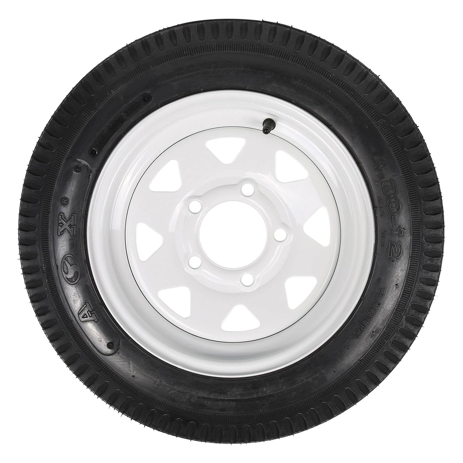 1AutoDepot 4.80-12 4.80x12 480-12 4.8-12 Trailer Tires with Rims, 5 Lug 6PR Load Range C, Set of 2