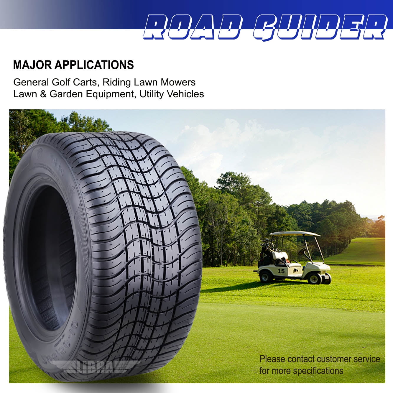 ROADGUIDER 205/50-10 Golf Cart ATV Tires 4 Ply 205/50x10 14002