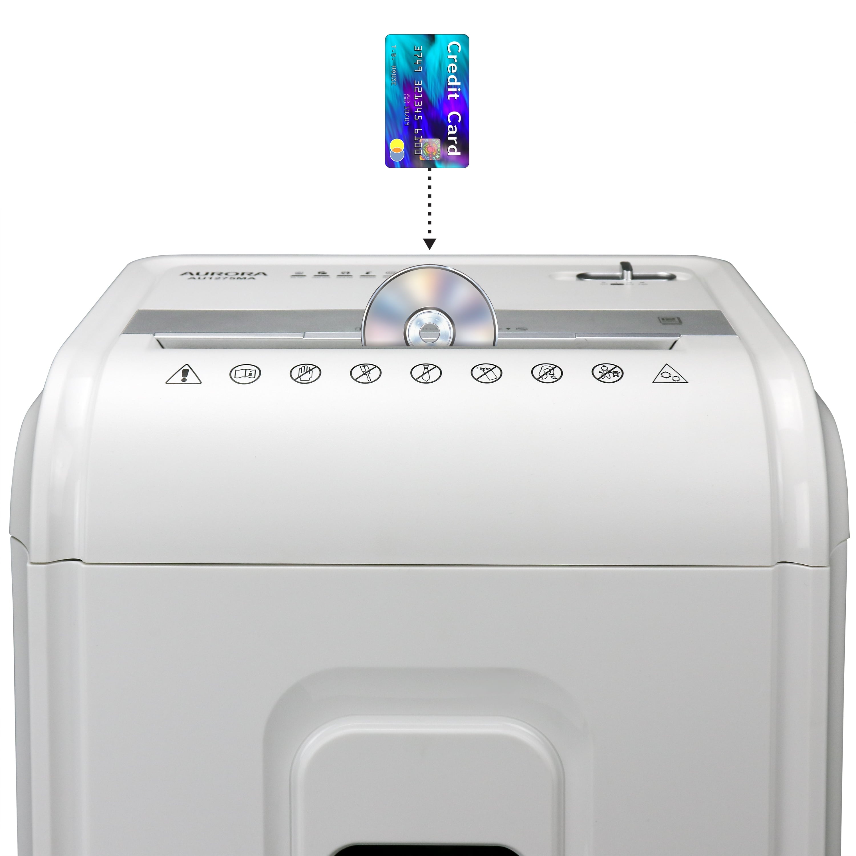 Aurora GB AU1275MA High-Security 12-Sheet Micro-Cut Shredder, Anti-Jam, CD/DVD Credit Card, Pullout Basket, 60 Minutes Duty Cycle