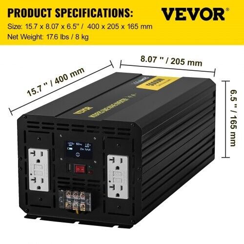 MODIFIED SINE WAVE INVERTER - 5000W - 1 YR WARRANTY -  EXPRESS SHIPPING