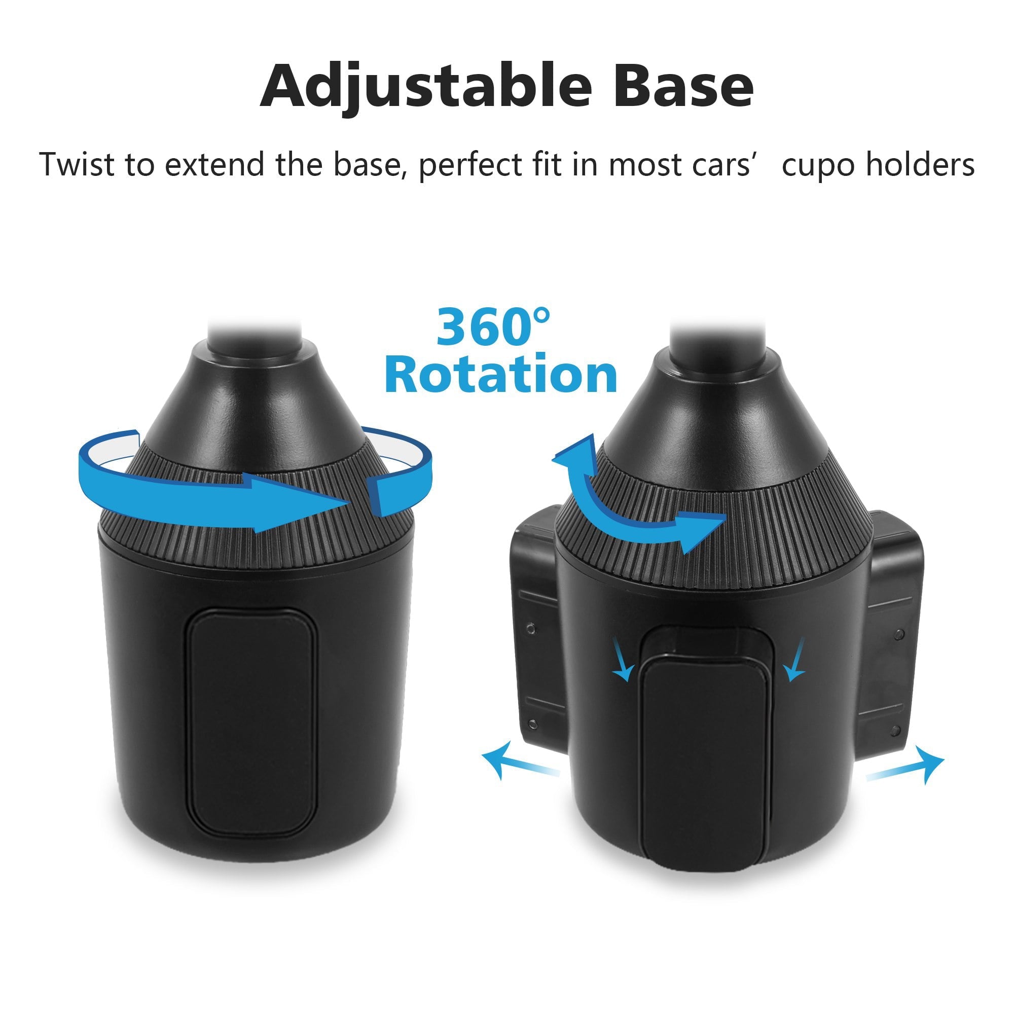 Luxmo Adjustable Long Arm Car Cup Holder Mount Stand Cradle for iPad Samsung Tablet GPS Phon