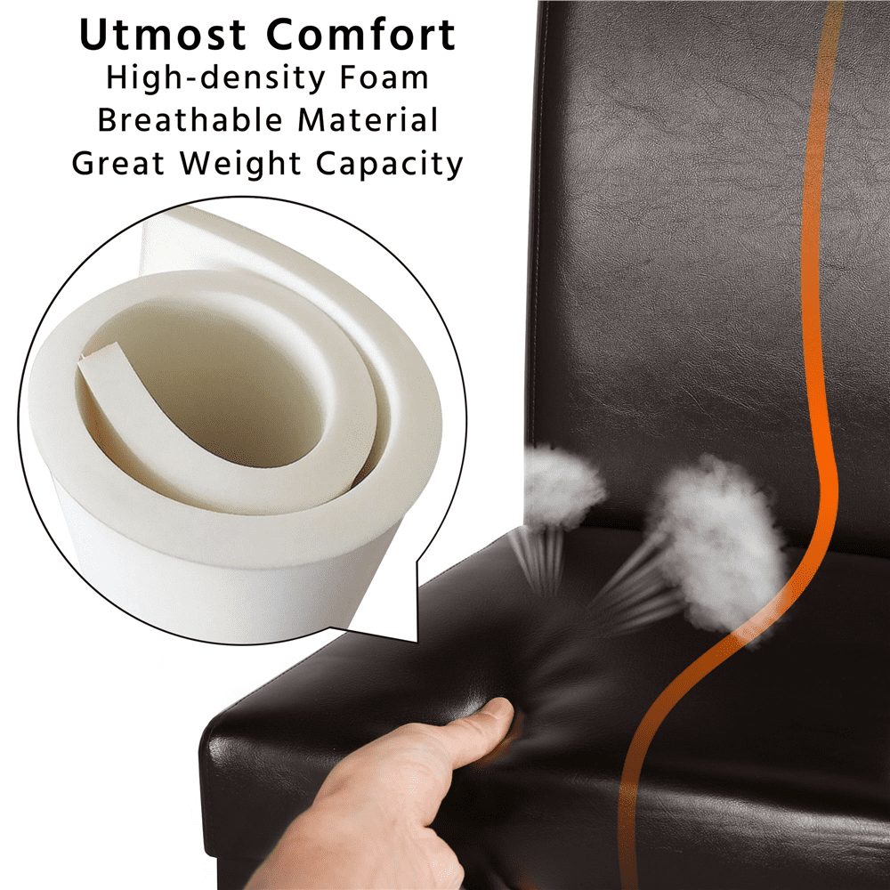 Topeakmart Dining Chair, Set of 4, Brown