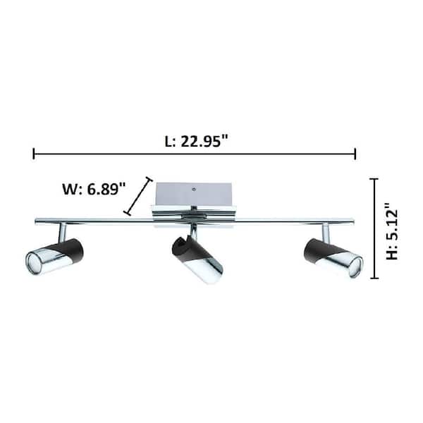 Bernedo 2 ft. Chrome and Black Integrated LED Track Lighting Kit