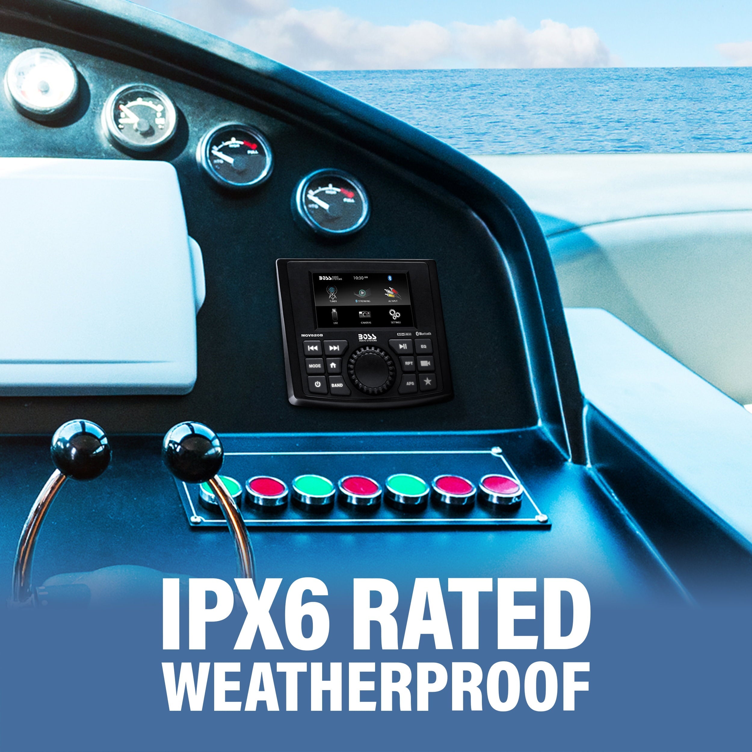 BOSS Audio Systems MGV520B Marine Audio Stereo System Gauge Receiver Bluetooth