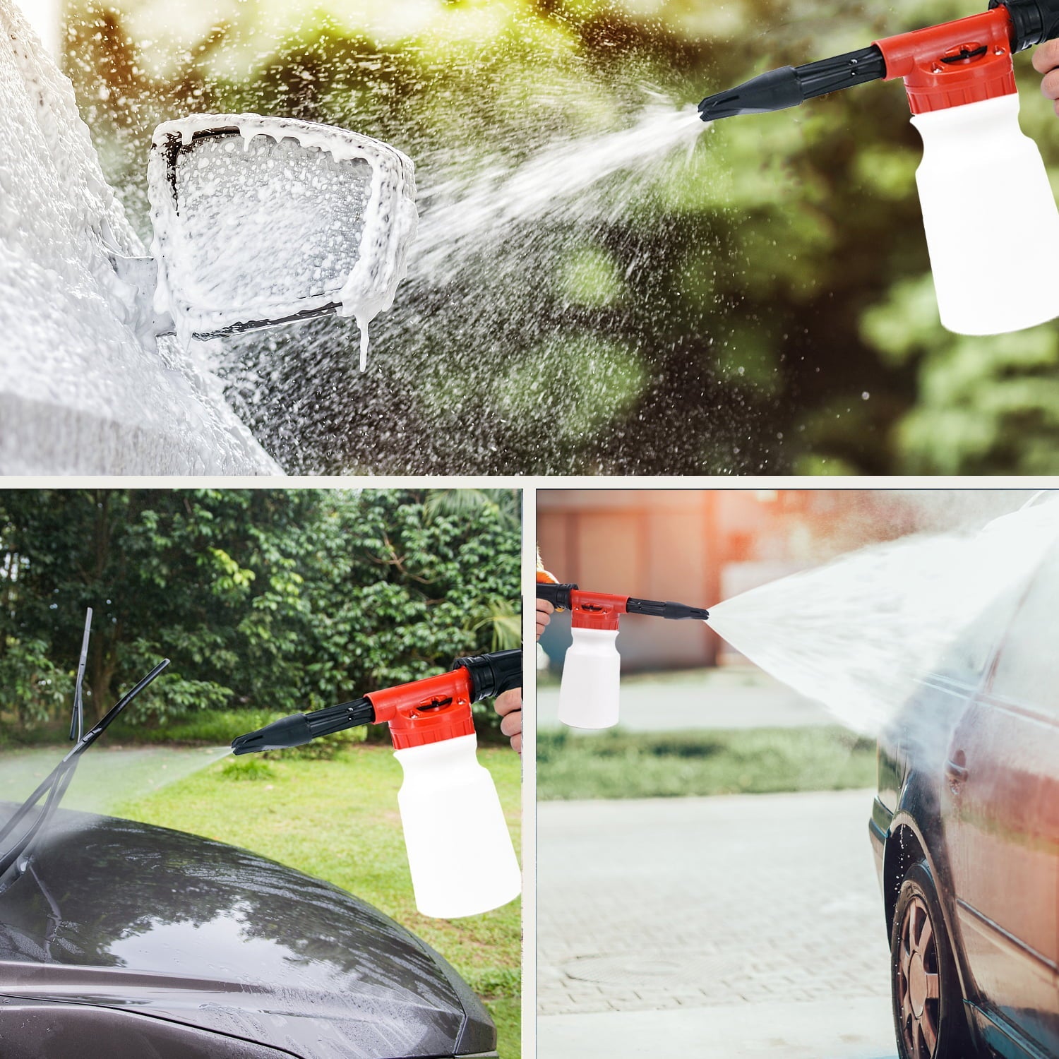 YILAIRIOU Car Wash Kit with Foam Gun - Car Wash Cleaning Kit with Wash Microfiber Sponge and Towels Tire Brush Collapsible Bucket Wash, Sprayers for Car Cleaning Gardens and Pets