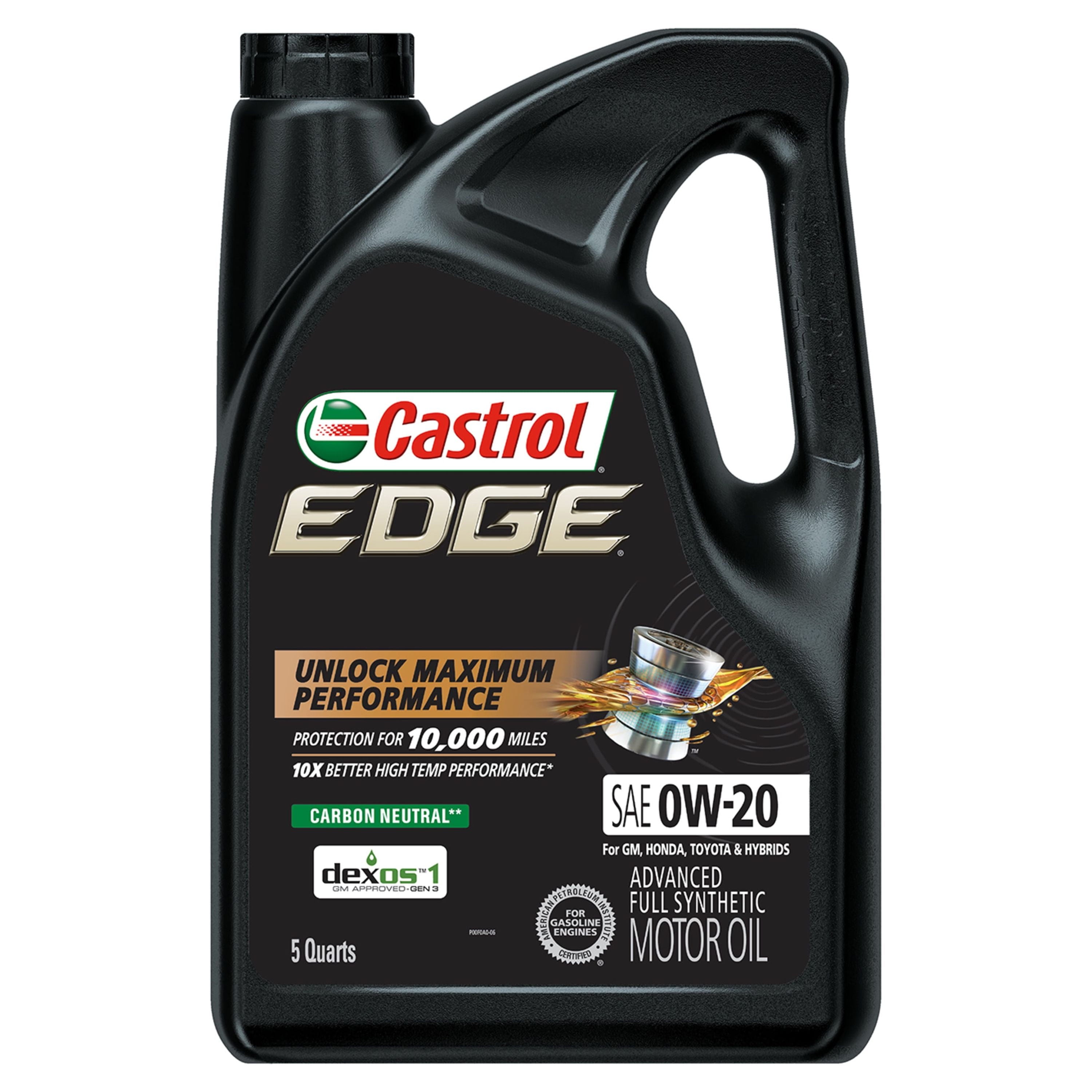 Castrol EDGE 0W-20 Advanced Full Synthetic Motor Oil, 5 Quarts