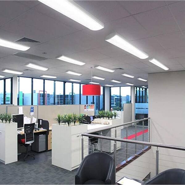 WRS 4 ft. 3335 Lumens/3795 Lumens/4485 Lumens Integrated LED White Wraparound Light Fixture with Switchable CCT (4-Pack)