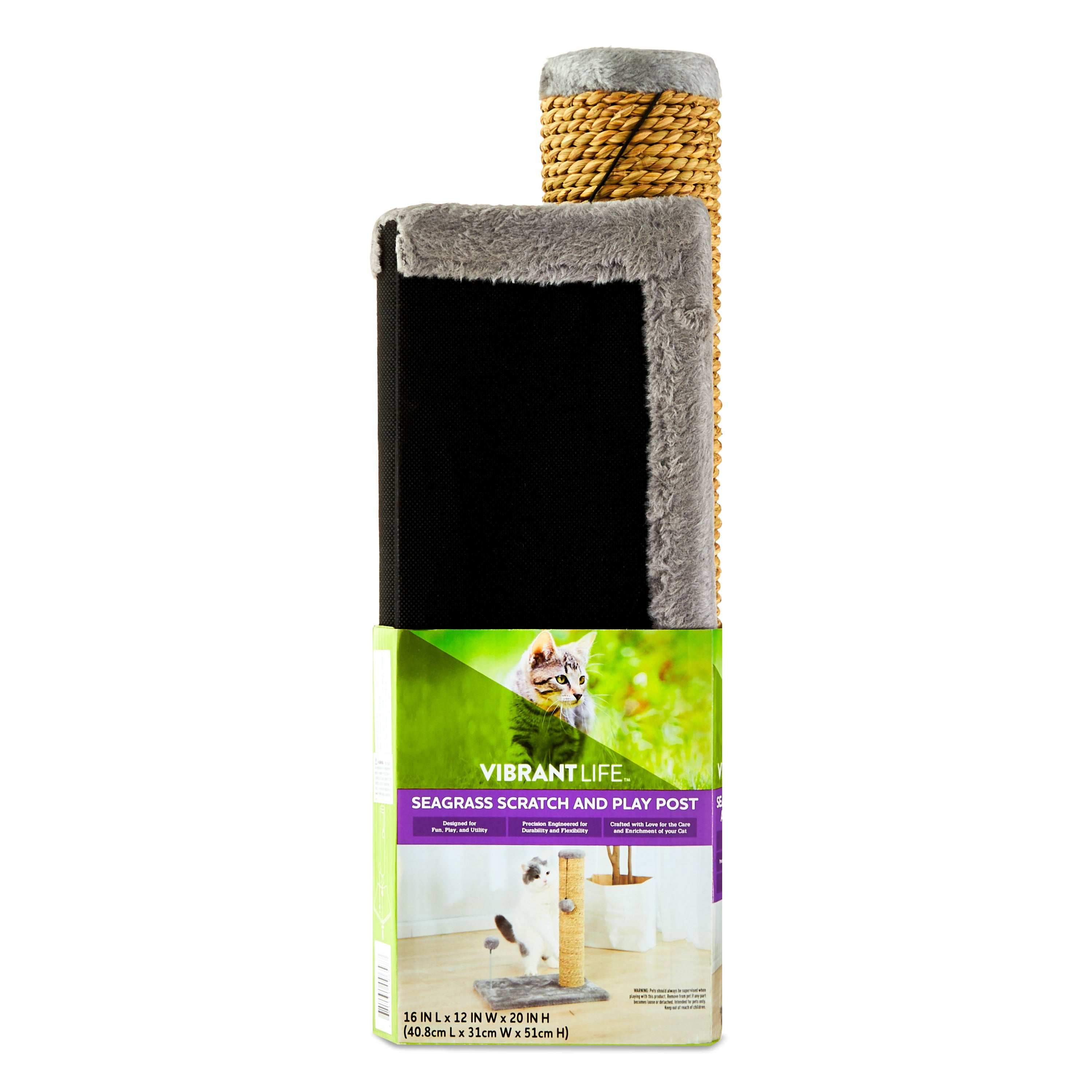 Vibrant Life Small Seagrass Scratch and Play Post, Gray, 20