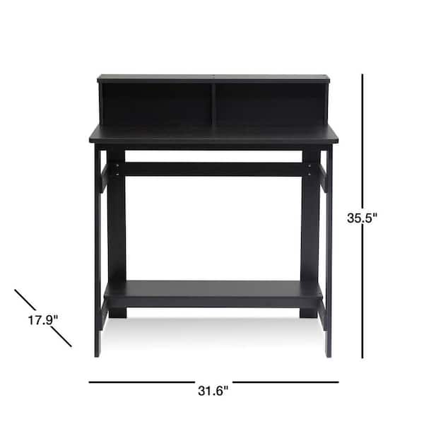 32 in. Rectangular Espresso Computer Desk with Hutch