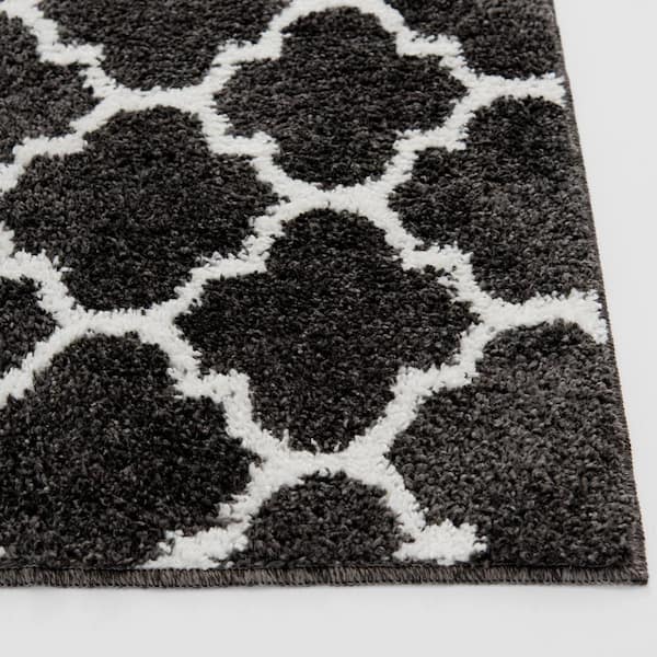 Seyward Grey 8 ft. x 10 ft. Trellis Shag Area Rug