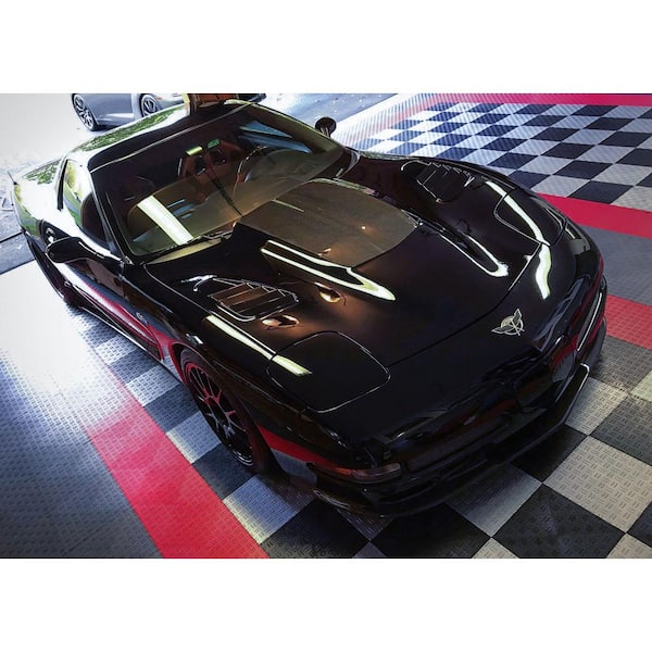 12 in. x 12 in. Coin Red Modular Tile Garage Flooring (24-Pack)