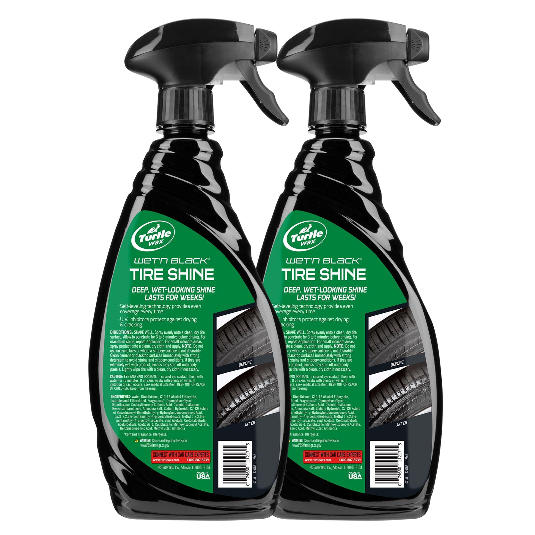 Turtle Wax Wet'N Black Ultra Wet Long Lasting Tire Shine 23 fl oz (2 Pack)