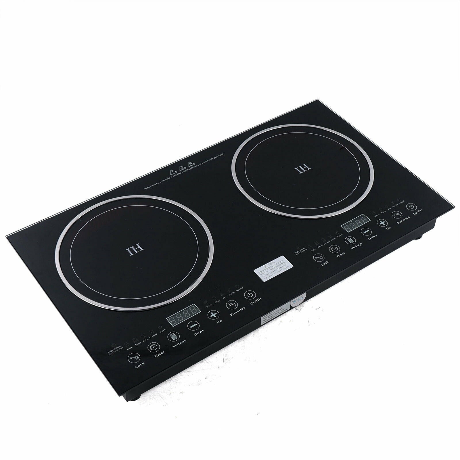 110V Electric Countertop/Built in Induction Ceramic Cooker Cooktop 2Burner 2600W