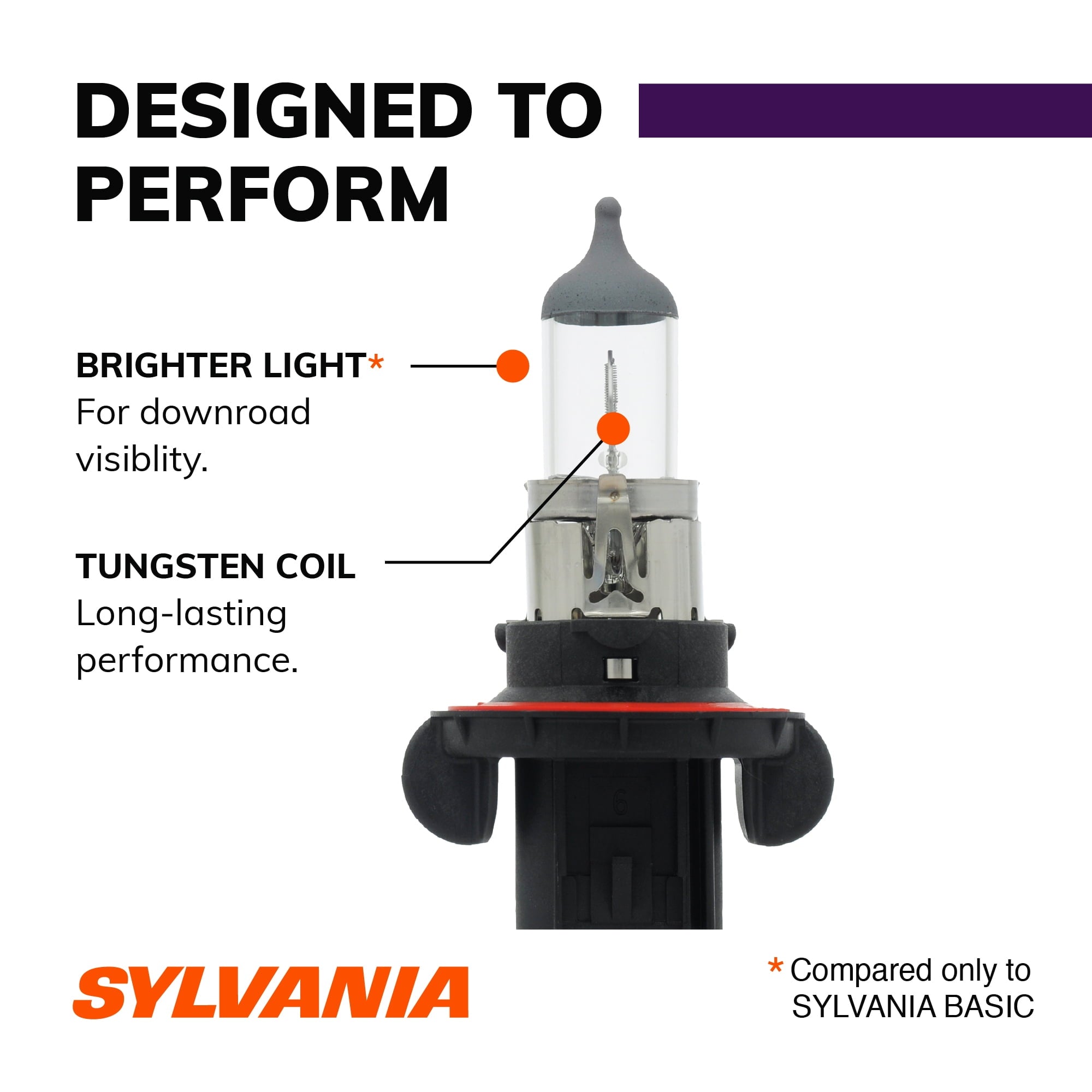 Sylvania H13 XtraVision Halogen Headlight Bulb, Pack of 2
