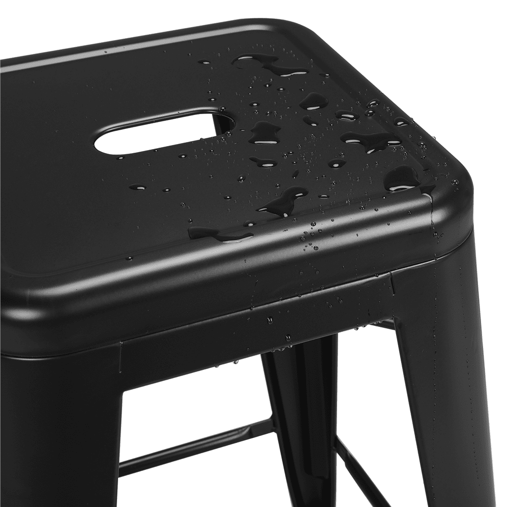Yaheetech 24'' Metal Counter Stools, Set of 4, Black