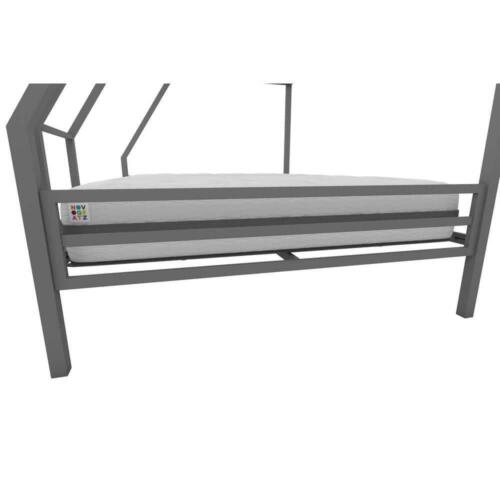Novogratz Bunk Bed Twin-Over-Full Sturdy Attached Ladder Stainless Steel Gray