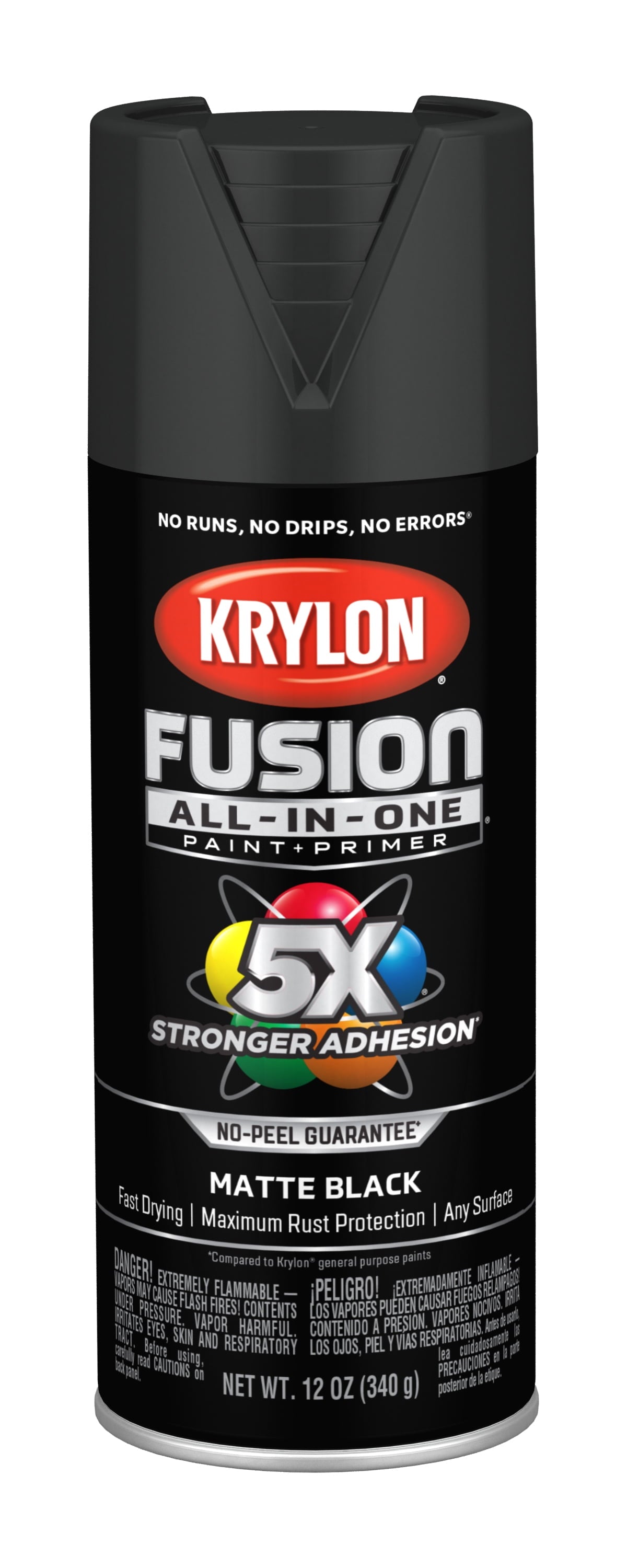 Krylon K02754007 Krylon Fusion All-In-One Black Matte 12 oz Spray Paint, Multi-Surface, (1 Piece, 1 Pack)