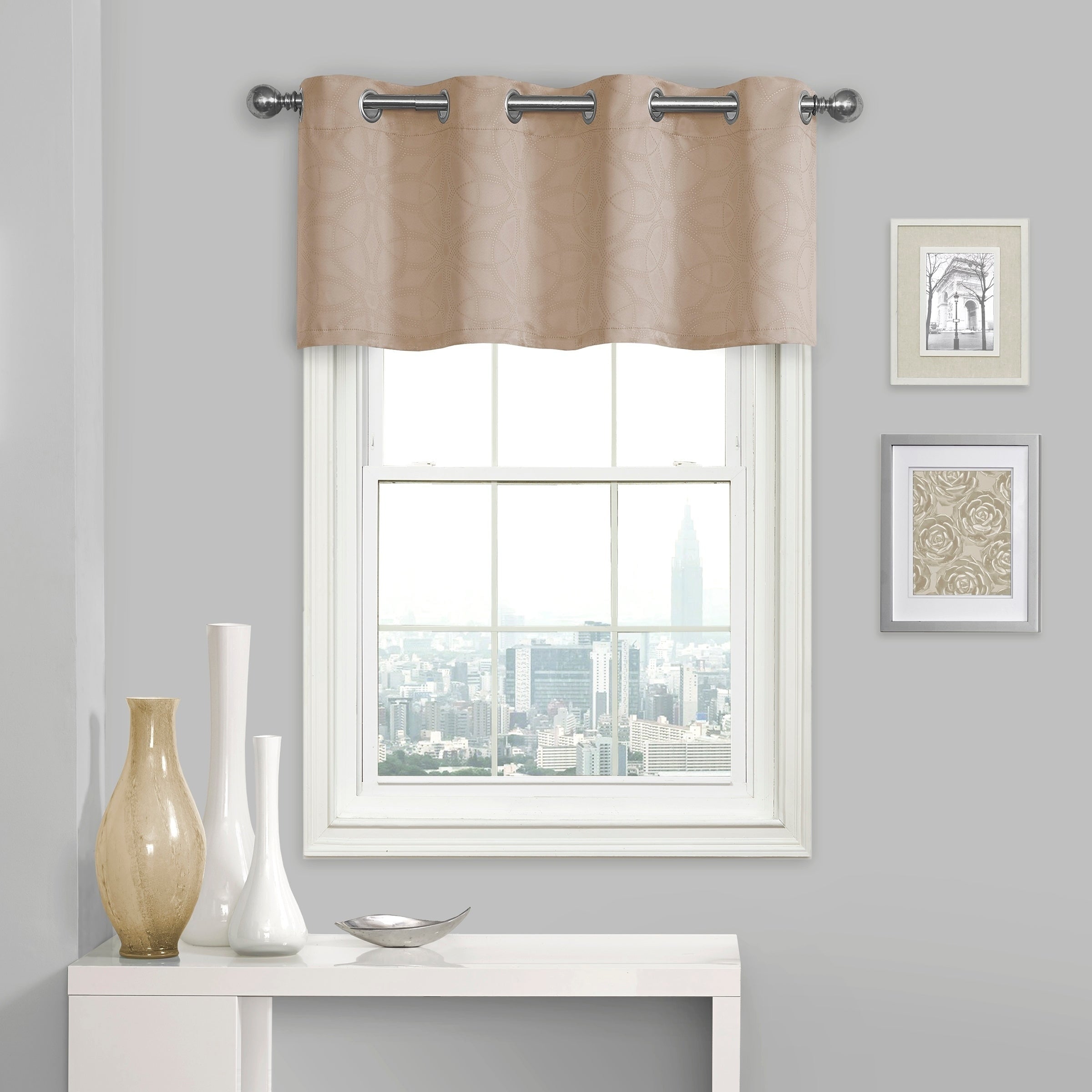 Eclipse Kingston Pinsonic Blackout Therma Weave Valance, Smoke Gray, 52 X 18 In