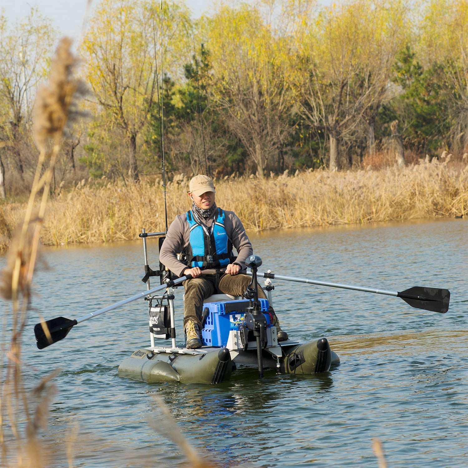 AQUOS Backpack Series 7.5ft Inflatable Pontoon Boat Zodiac Boat