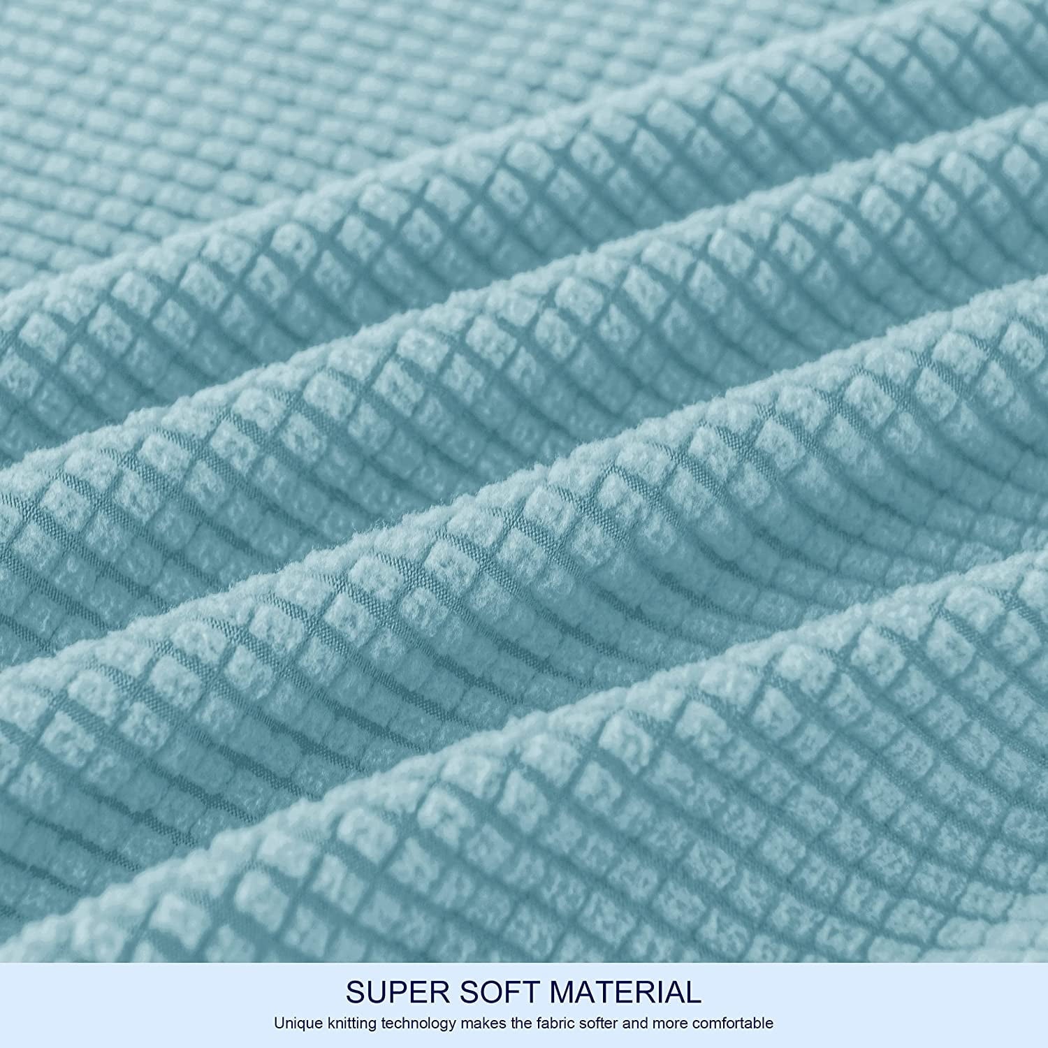 Subrtex Sofa Slipcover Sets 3 Pieces Stretch Couch Cover Backrest Cushion Covers (Armchair, Steel Blue)