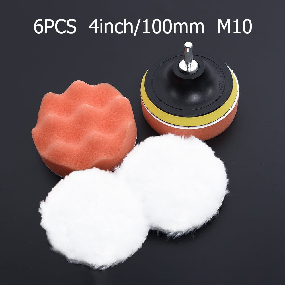4in Gross Polishing Buffing Pad Kit Tool with Drill Adapter Car Polisher Buffer
