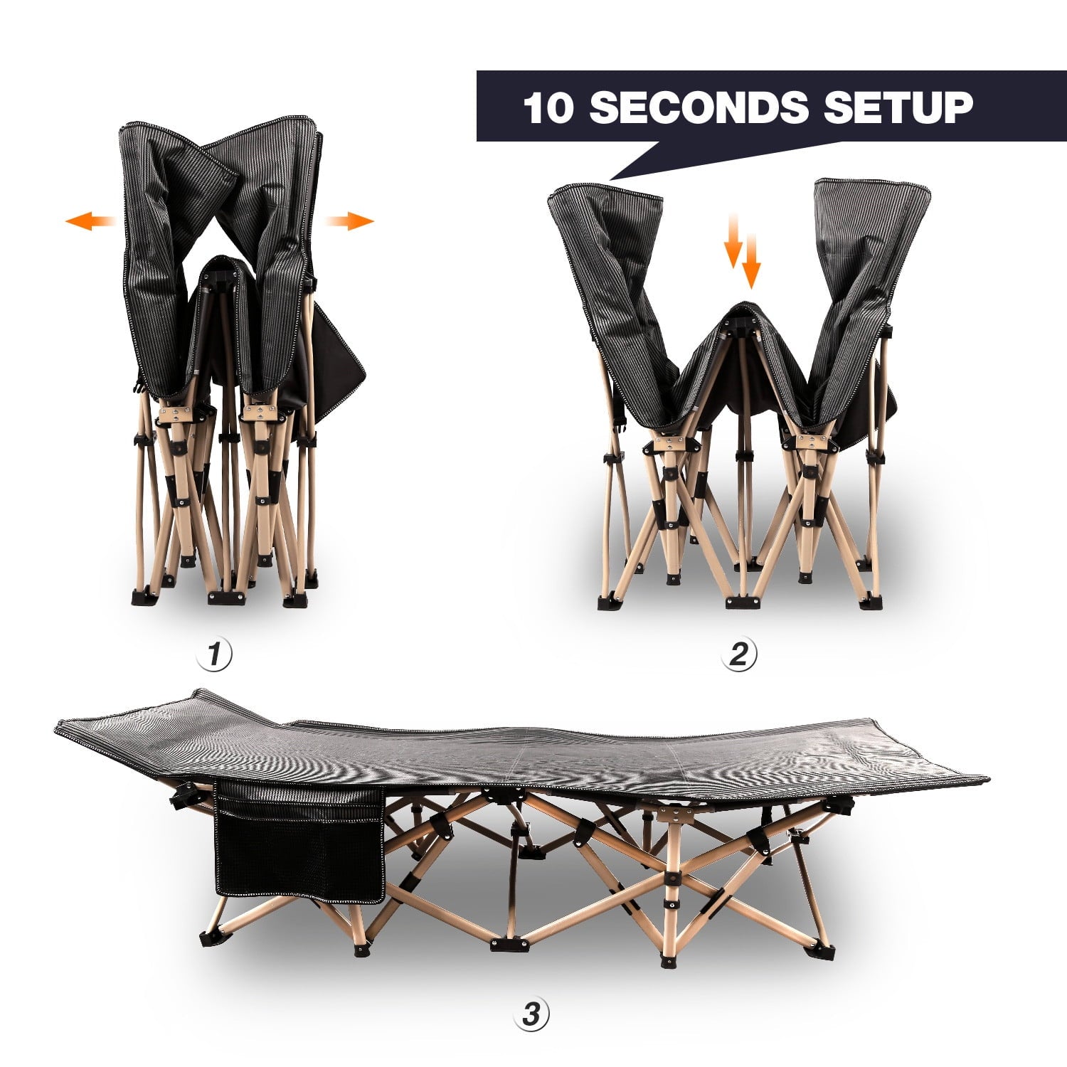 Redcamp Folding Camping Cots for Adults 500lbs, Double Layer Oxford Strong Heavy Duty Wide Sleeping Cots for Camp Office Use