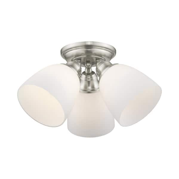 Beaumont 3 Light Brushed Nickel Flush Mount