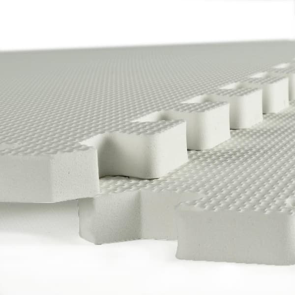 Premium White 24 in. W x 24 in. L Foam Kids and Gym Interlocking Tiles (58.1 sq. ft.) (15-Pack)