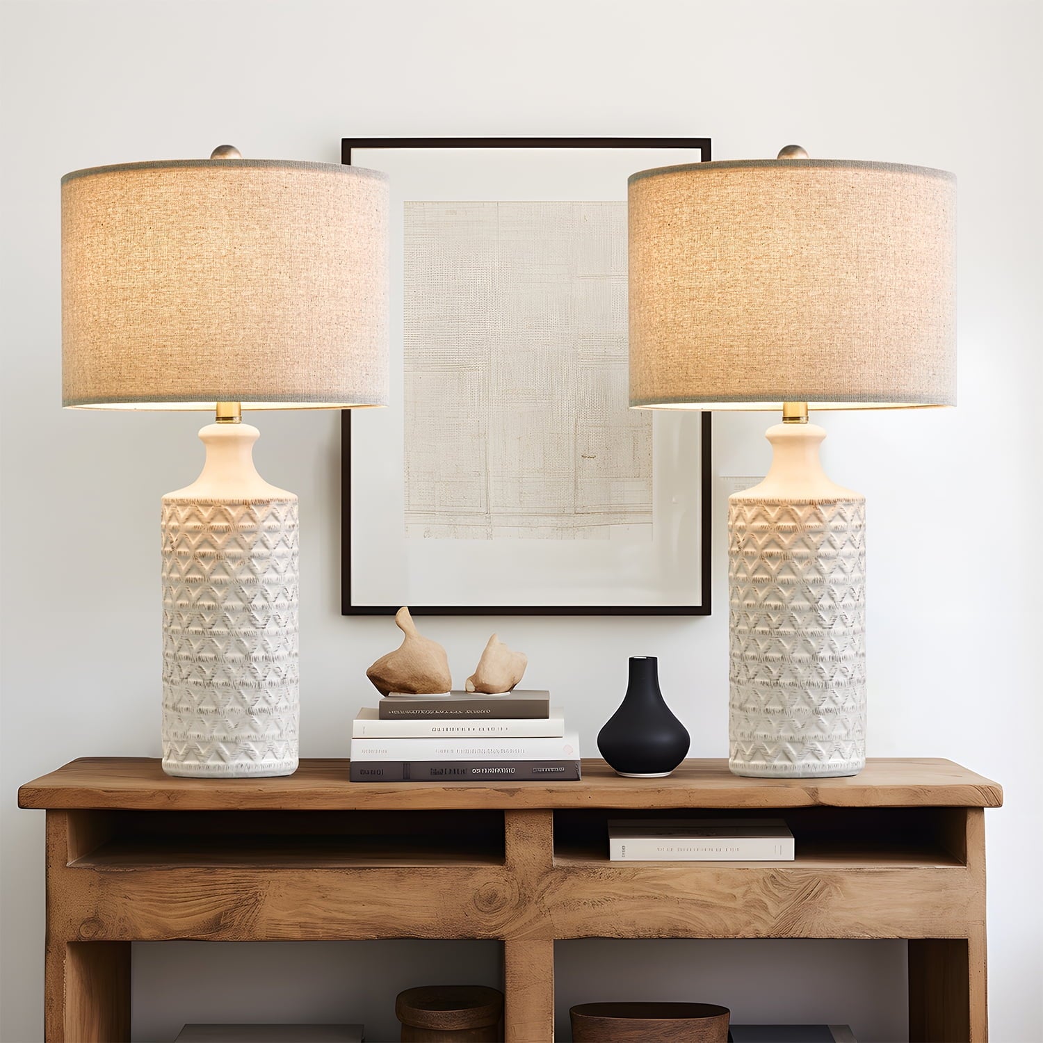 Oneach Ceramic Table Lamps for Living Room 24.75