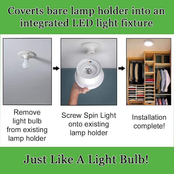 Spin Light 7 in. 810 Lumens Selectable CCT LED Flush Mount Ceiling Light Closet Laundry Basement (12-Pack)