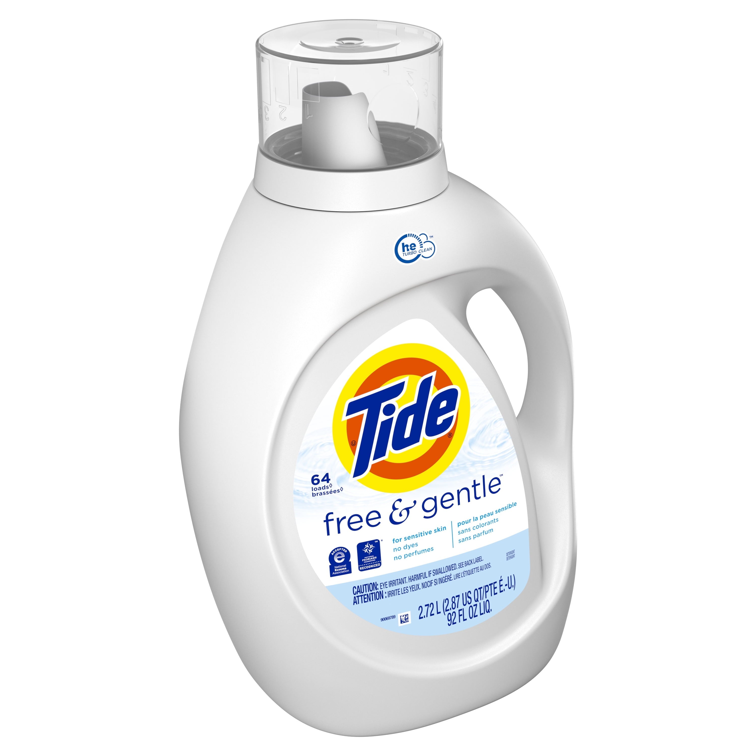Tide Free & Gentle Liquid Laundry Detergent, 64 Loads 92 fl oz
