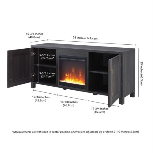 Henn&Hart 58" Charcoal Gray TV Stand